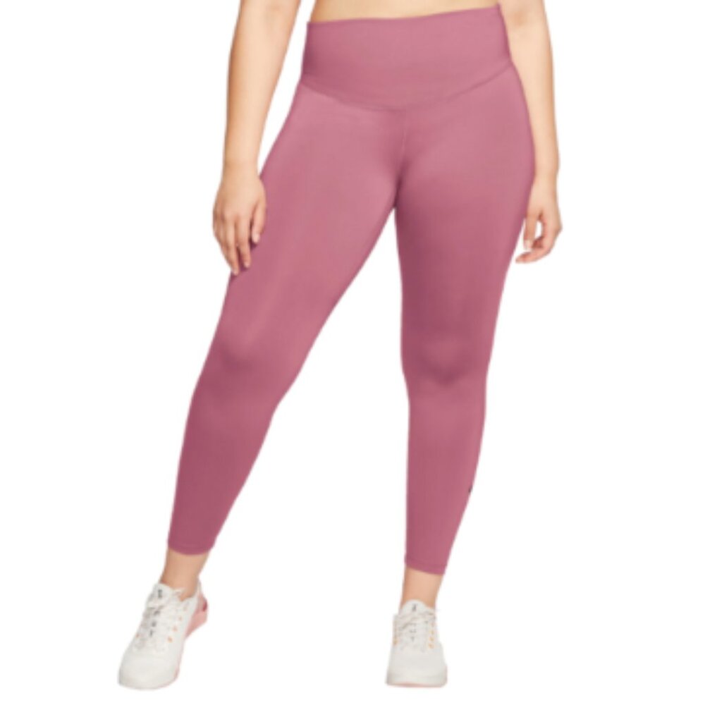 Nike The One Training Tights Womens 3X Plus Mid Rise Desert Berry